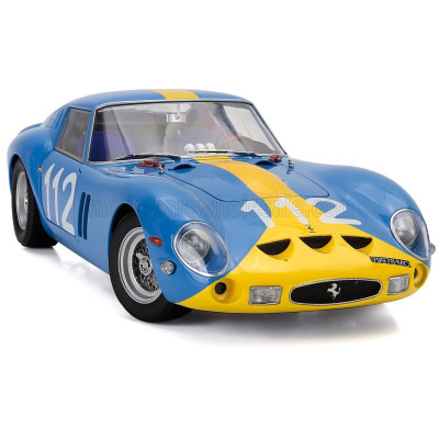 KK SCALE FERRARI 250 GTO 3.0L V12 COUPE N 112 TARGA FLORIO 1964 ULF NORINDER - PICKO TROBERG - BLUE YELLOW 1/12