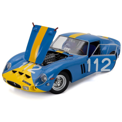 KK SCALE FERRARI 250 GTO 3.0L V12 COUPE N 112 TARGA FLORIO 1964 ULF NORINDER - PICKO TROBERG - BLUE YELLOW 1/12
