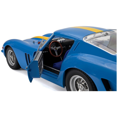 KK SCALE FERRARI 250 GTO 3.0L V12 COUPE N 112 TARGA FLORIO 1964 ULF NORINDER - PICKO TROBERG - BLUE YELLOW 1/12