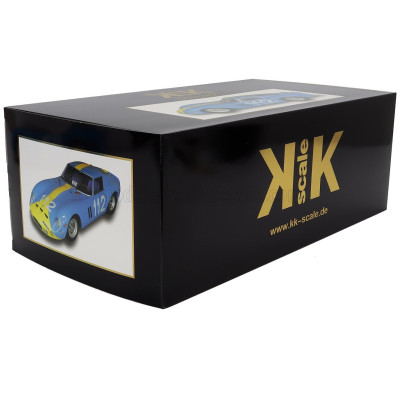KK SCALE FERRARI 250 GTO 3.0L V12 COUPE N 112 TARGA FLORIO 1964 ULF NORINDER - PICKO TROBERG - BLUE YELLOW 1/12