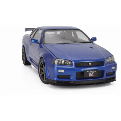 KK SCALE NISSAN SKYLINE GT-R (R34) V-SPEC II 2001 - CERCHI OEM - OEM RIMS - BLUE MET 1/12