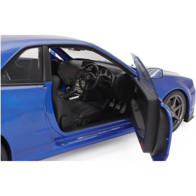KK SCALE NISSAN SKYLINE GT-R (R34) V-SPEC II 2001 - CERCHI OEM - OEM RIMS - BLUE MET 1/12