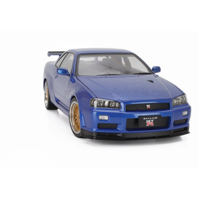 KK SCALE NISSAN SKYLINE GT-R (R34) V-SPEC II 2001 - CERCHI BBS - BBS RIMS - BLUE MET 1/12