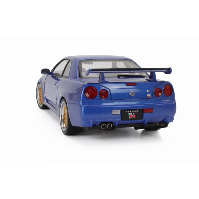 KK SCALE NISSAN SKYLINE GT-R (R34) V-SPEC II 2001 - CERCHI BBS - BBS RIMS - BLUE MET 1/12