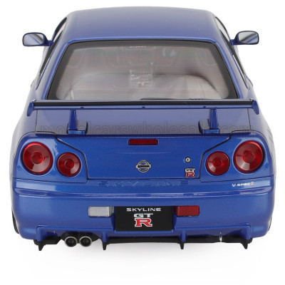 KK SCALE NISSAN SKYLINE GT-R (R34) V-SPEC II 2001 - CERCHI BBS - BBS RIMS - BLUE MET 1/12