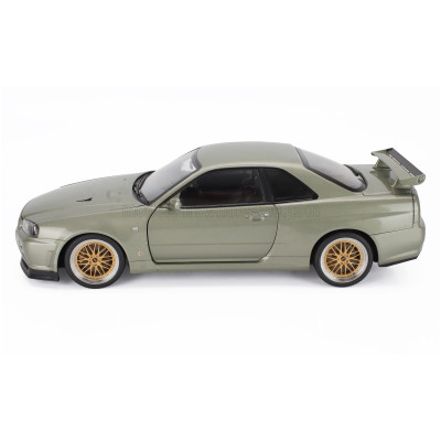 KK SCALE NISSAN SKYLINE GT-R (R34) V-SPEC NUR 2001 - CERCHI BBS - BBS RIMS - GREEN MET 1/12