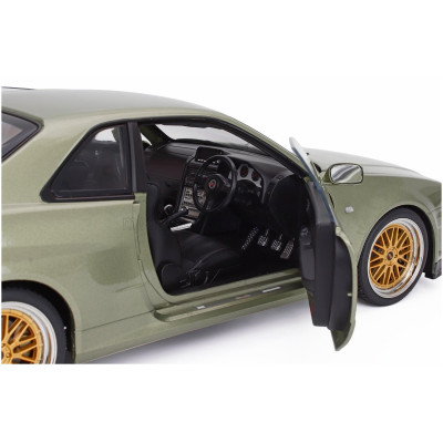 KK SCALE NISSAN SKYLINE GT-R (R34) V-SPEC NUR 2001 - CERCHI BBS - BBS RIMS - GREEN MET 1/12