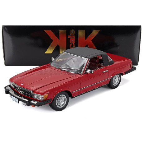KK SCALE MERCEDES BENZ SL-CLASS 450SL (R107) CABRIOLET USA VERSION 1979 - RED 1/12