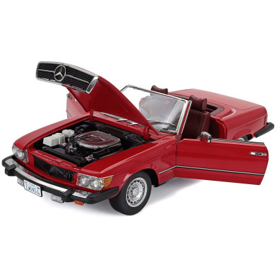 KK SCALE MERCEDES BENZ SL-CLASS 450SL (R107) CABRIOLET USA VERSION 1979 - RED 1/12