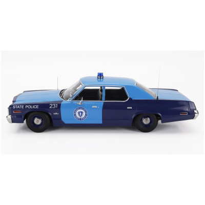 KK SCALE DODGE MONACO MASSACHUSETTS STATE POLICE 1974 - 2 TONE BLUE 1/18