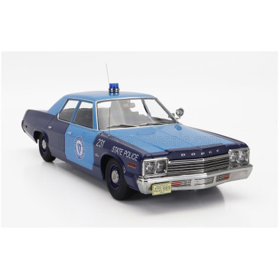 KK SCALE DODGE MONACO MASSACHUSETTS STATE POLICE 1974 - 2 TONE BLUE 1/18