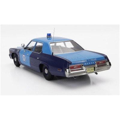 KK SCALE DODGE MONACO MASSACHUSETTS STATE POLICE 1974 - 2 TONE BLUE 1/18