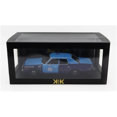 KK SCALE DODGE MONACO MASSACHUSETTS STATE POLICE 1974 - 2 TONE BLUE 1/18