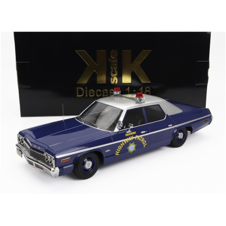 KK SCALE DODGE MONACO NEVADA HIGHWAY PATROL POLICE 1974 - BLUE WHITE 1/18
