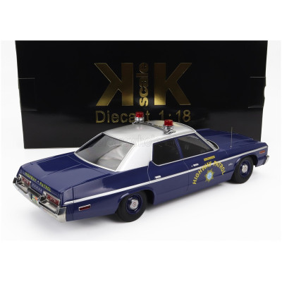 KK SCALE DODGE MONACO NEVADA HIGHWAY PATROL POLICE 1974 - BLUE WHITE 1/18
