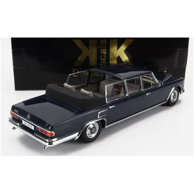 KK SCALE MERCEDES BENZ S-CLASS 600 PULLMAN (W100) LANDAULET SEMICONVERTIBLE 1964 - DARK BLUE 1/18