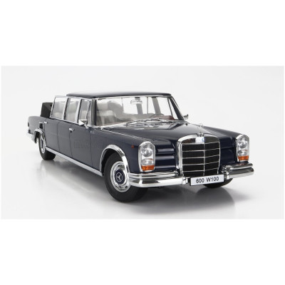 KK SCALE MERCEDES BENZ S-CLASS 600 PULLMAN (W100) LANDAULET SEMICONVERTIBLE 1964 - DARK BLUE 1/18