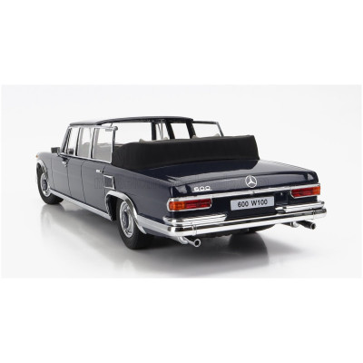 KK SCALE MERCEDES BENZ S-CLASS 600 PULLMAN (W100) LANDAULET SEMICONVERTIBLE 1964 - DARK BLUE 1/18