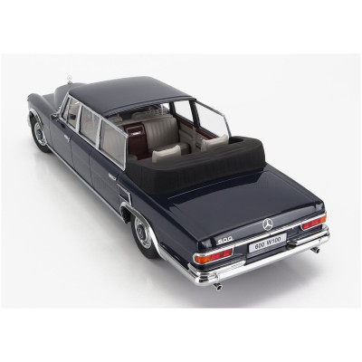 KK SCALE MERCEDES BENZ S-CLASS 600 PULLMAN (W100) LANDAULET SEMICONVERTIBLE 1964 - DARK BLUE 1/18