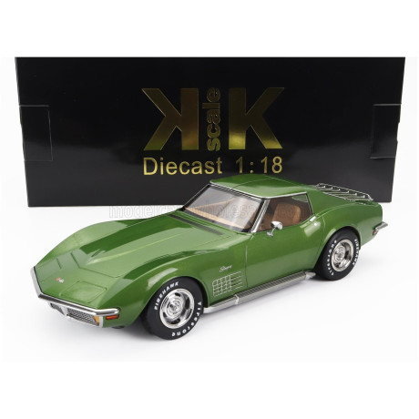 KK SCALE CHEVROLET CORVETTE C3 1972 - WITH REMOVABLE ROOF PARTS - GREEN 1/18