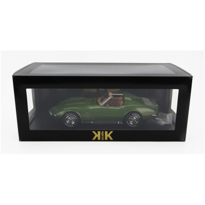 KK SCALE CHEVROLET CORVETTE C3 1972 - WITH REMOVABLE ROOF PARTS - GREEN 1/18