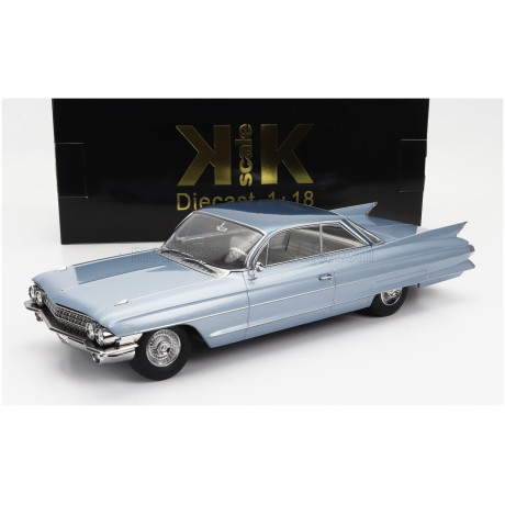 KK SCALE CADILLAC SERIES 62 COUPE DEVILLE 1961 - LIGHT BLUE MET 1/18