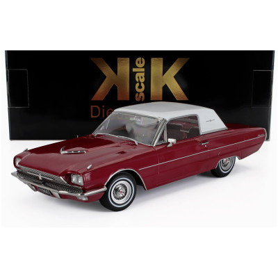 KK SCALE FORD USA THUNDERBIRD COUPE 1966 - RED WHITE 1/18