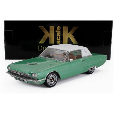 KK SCALE FORD USA THUNDERBIRD LANDAU COUPE 1966 - GREEN WHITE 1/18