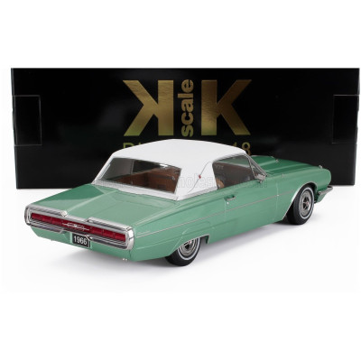 KK SCALE FORD USA THUNDERBIRD LANDAU COUPE 1966 - GREEN WHITE 1/18