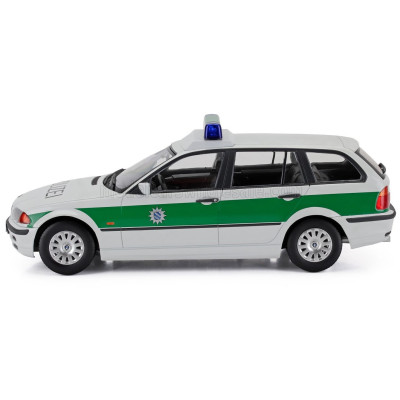 KK SCALE BMW 3-SERIES (E46) TOURING SW STATION WAGON POLIZEI 1999 - WHITE GREEN 1/18