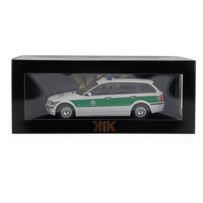 KK SCALE BMW 3-SERIES (E46) TOURING SW STATION WAGON POLIZEI 1999 - WHITE GREEN 1/18