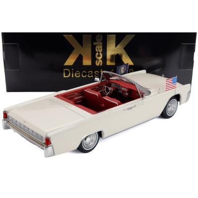 KK SCALE LINCOLN CONTINENTAL CABRIOLET PRESIDENTIAL 1963 JOHN FITZGERALD KENNEDY - WHITE 1/18