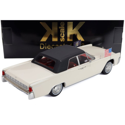 KK SCALE LINCOLN CONTINENTAL CABRIOLET PRESIDENTIAL 1963 JOHN FITZGERALD KENNEDY - WHITE 1/18