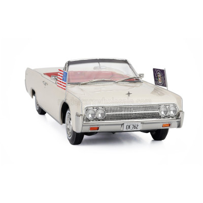 KK SCALE LINCOLN CONTINENTAL CABRIOLET PRESIDENTIAL 1963 JOHN FITZGERALD KENNEDY - WHITE 1/18
