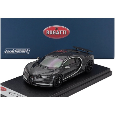 LOOKSMART BUGATTI CHIRON SPORT N 16 WING UP 2019 - GREY CARBON 1/43