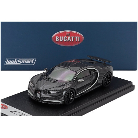 LOOKSMART BUGATTI CHIRON SPORT N 16 WING UP 2019 - GREY CARBON 1/43