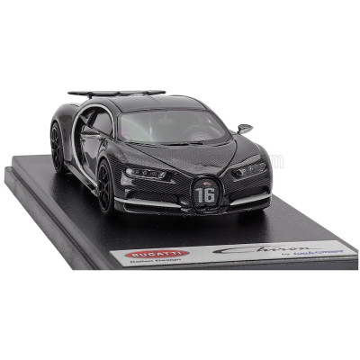 LOOKSMART BUGATTI CHIRON SPORT N 16 WING UP 2019 - GREY CARBON 1/43