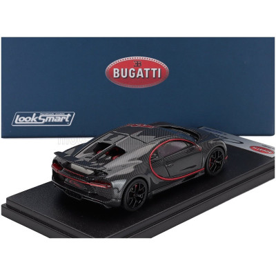 LOOKSMART BUGATTI CHIRON SPORT N 16 WING UP 2019 - GREY CARBON RED 1/43