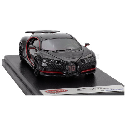 LOOKSMART BUGATTI CHIRON SPORT N 16 WING UP 2019 - GREY CARBON RED 1/43