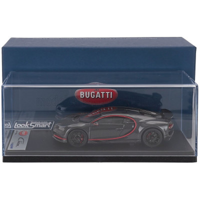 LOOKSMART BUGATTI CHIRON SPORT N 16 WING UP 2019 - GREY CARBON RED 1/43