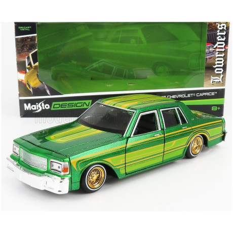 MAISTO CHEVROLET CAPRICE CUSTOM 1987 - GREEN MET YELLOW 1/26
