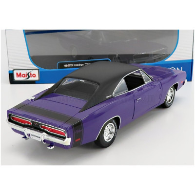MAISTO DODGE CHARGER R/T COUPE 1969 - PURPLE MET 1/18