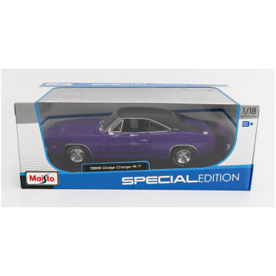 MAISTO DODGE CHARGER R/T COUPE 1969 - PURPLE MET 1/18