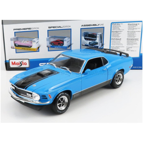 MAISTO FORD USA MUSTANG MACH-1 COUPE 1970 - BLUE BLACK 1/18