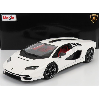 MAISTO LAMBORGHINI COUNTACH LPi 800-4 2021 - BLACK BOX - BIANCO SIDERALE - WHITE 1/18