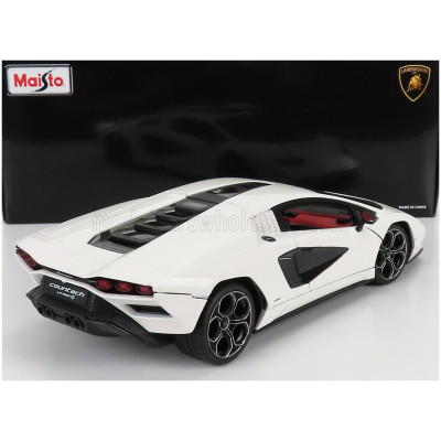 MAISTO LAMBORGHINI COUNTACH LPi 800-4 2021 - BLACK BOX - BIANCO SIDERALE - WHITE 1/18