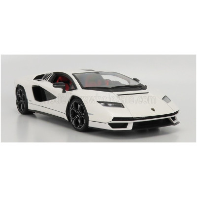 MAISTO LAMBORGHINI COUNTACH LPi 800-4 2021 - BLACK BOX - BIANCO SIDERALE - WHITE 1/18