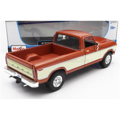 MAISTO FORD USA F-150 PICK-UP 1979 - BROWN WHITE 1/18