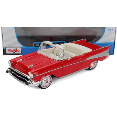 MAISTO CHEVROLET BEL AIR CABRIOLET 1957 - RED 1/18