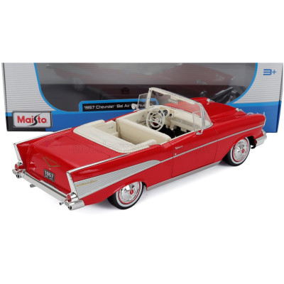 MAISTO CHEVROLET BEL AIR CABRIOLET 1957 - RED 1/18